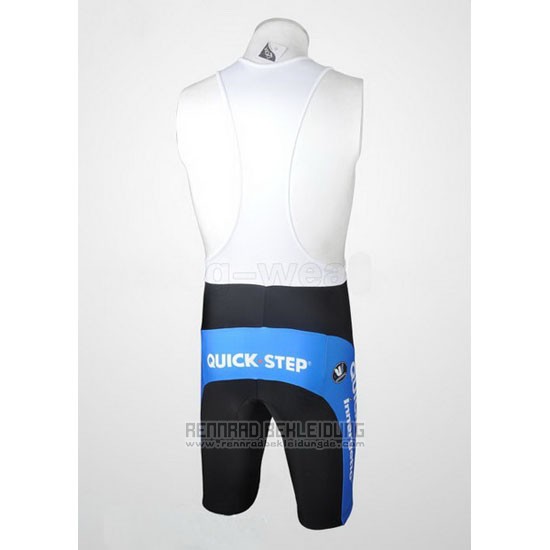 2010 Fahrradbekleidung Quick Step Floor Azurblau Trikot Kurzarm und Tragerhose